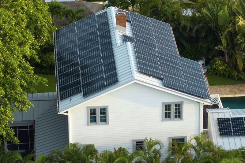 Home with Solar Panel Array